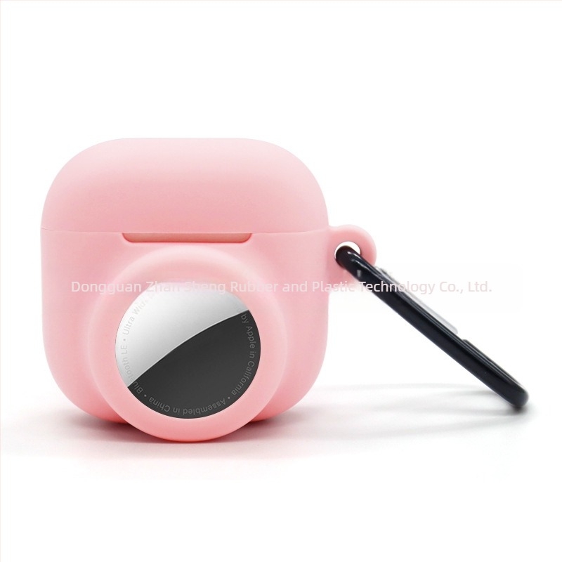AirPods 4-hoz 2 az 1-ben szilikon védőtok, Apple Bluetooth fejhallgató és AirTag nyomkövető