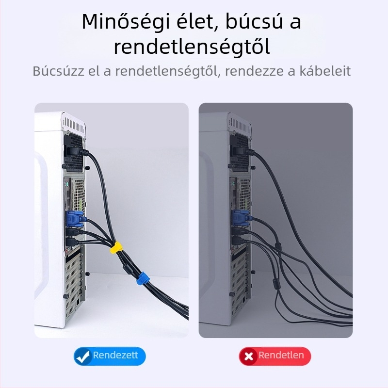Velcro kábelrögzítő, nylon, számítógép-kábelekhez és otthoni használatra, márka LTS