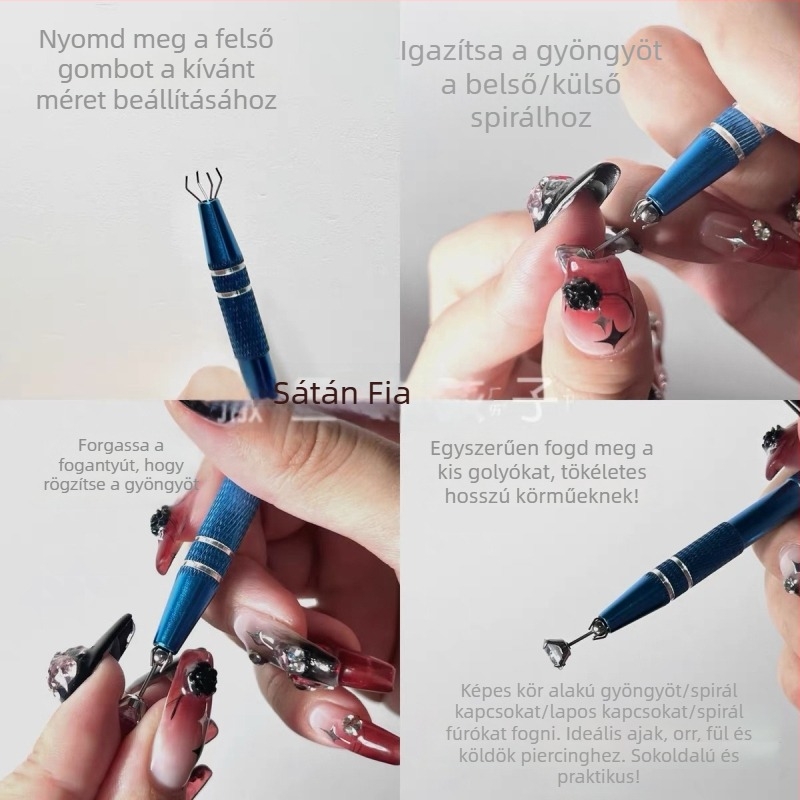 Gyöngyfogó négy-karos csipesz — kézzel készített rozsdamentes acél ékszer-kiegészítő gyöngyök rögzítésére