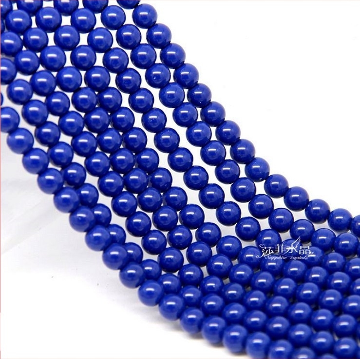 7A osztályú szintetikus lápisz lazuli kristály gyöngyök, polírozott, szabadon fűzhető, DIY
