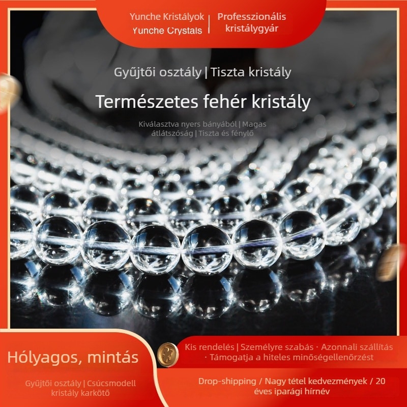 DIY karkötő/nyaklánchoz szórt kristálygyöngyök, kvarc kristály, Donghai County, Lianyungang, 2025 tavasz, gyűjteményminőség