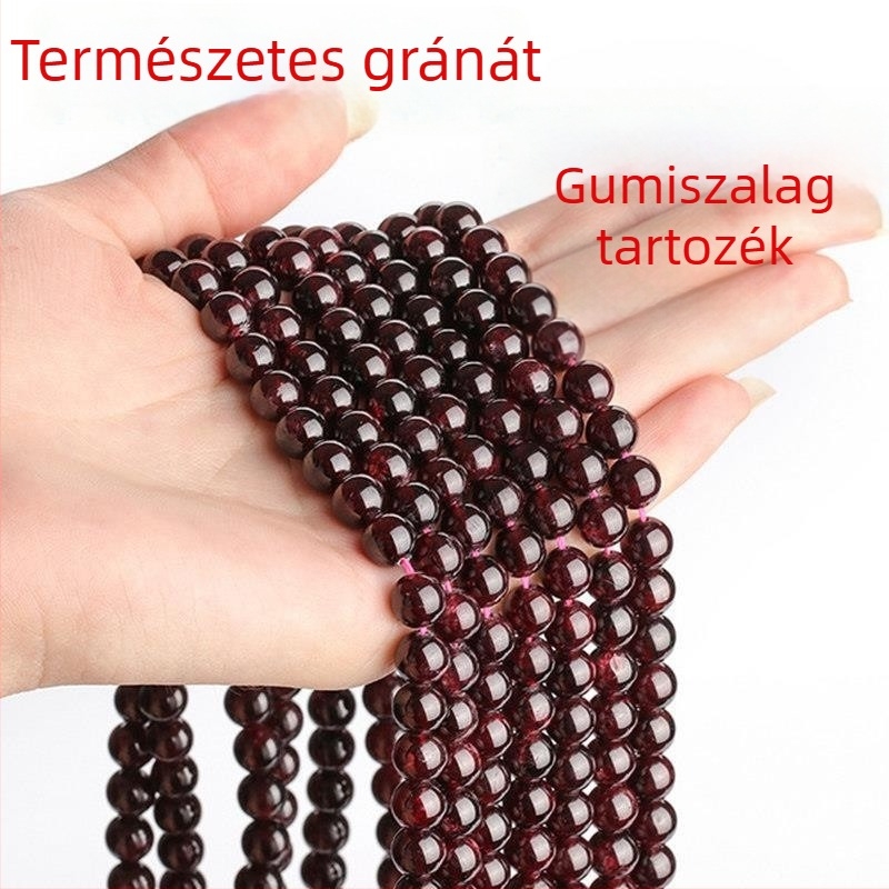 Gránát gyöngyök – kézzel polírozott – nemes mintázat – városi divatstílus