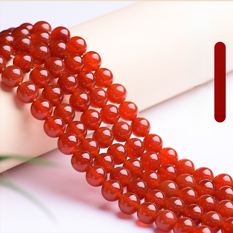 Vörös achát szórt gyöngyök – csiszolás és polírozás, eredeti dizájn, nemes mintázat