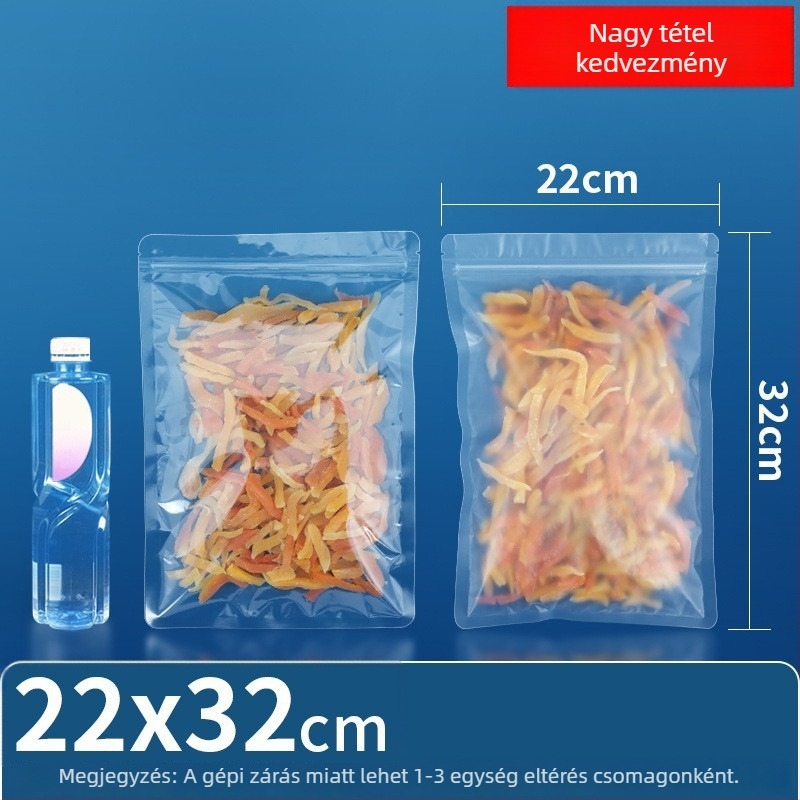Lapos aljú öntapadó zacskó élelmiszer-csomagoláshoz, matt átlátszó csomagolás tea és aszalt gyümölcs nassoláshoz, márka Dehao, anyag: új anyag, lezárási hossz 2–4 cm