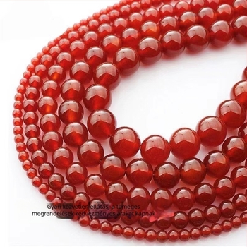 8 mm vörös achát kerek gyöngyök DIY ékszerekhez, könnyed lux stílus