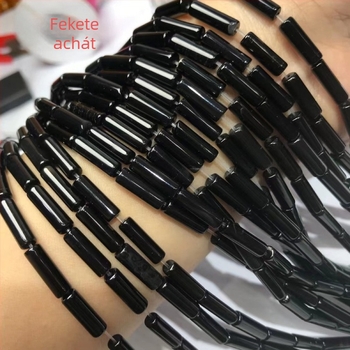 Lazán fűzhető Jade hengeres csőgyöngyök — megcsiszolt és polírozott, nemzeti stílus, irodalmi-művészi retró