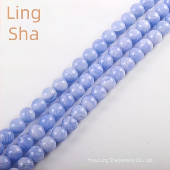 Szabad gyöngyök, szintetikus anyag, feldolgozás: vágás, csiszolás, polírozás és szintézis; termék kódja HH-ZMN-001; minta: szintetikus ametiszt kerek gyöngyök