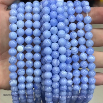 Szabad gyöngyök, szintetikus anyag, feldolgozás: vágás, csiszolás, polírozás és szintézis; termék kódja HH-ZMN-001; minta: szintetikus ametiszt kerek gyöngyök