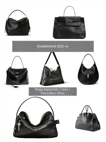 Valódi bőrből készült tote táska, kör alakú forma, záró zárszerkezettel, poliészter bélés, belső zsebek