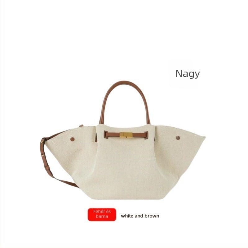 Demellier Wing Bag, Tote táska valódi bőrből, mágneses zárás, vízszintes négyszögletes forma, belső zsebek telefonra és dokumentumokra, Oxford bélés, egy vállpánt