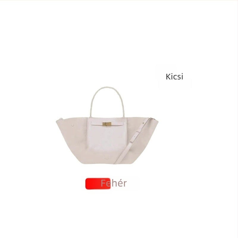 Demellier Wing Bag, Tote táska valódi bőrből, mágneses zárás, vízszintes négyszögletes forma, belső zsebek telefonra és dokumentumokra, Oxford bélés, egy vállpánt