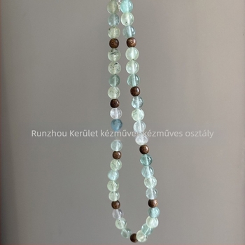 Nyaklánc zöld Hair Crystal és zöld Ghost Crystal, 925-ös ezüst kiegészítők, eredeti dizájn