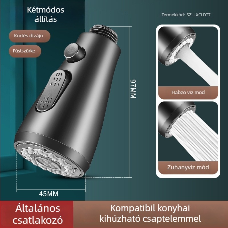 Konyhai csaptele hosszabbítója kerámiás szelemmel, ABS test, csavaros szerelés, Ø0,4 bemenet/kimenet, Ø1,0 szelepszék