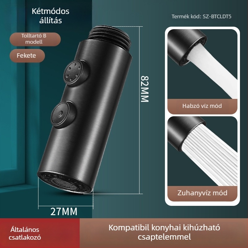 Konyhai csaptele hosszabbítója kerámiás szelemmel, ABS test, csavaros szerelés, Ø0,4 bemenet/kimenet, Ø1,0 szelepszék