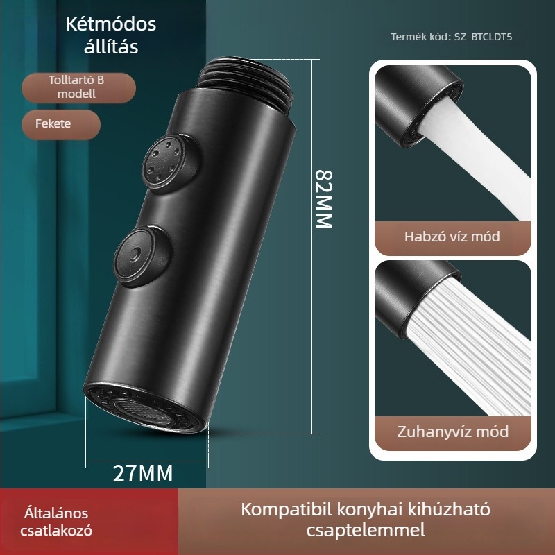 Konyhai csaptele hosszabbítója kerámiás szelemmel, ABS test, csavaros szerelés, Ø0,4 bemenet/kimenet, Ø1,0 szelepszék