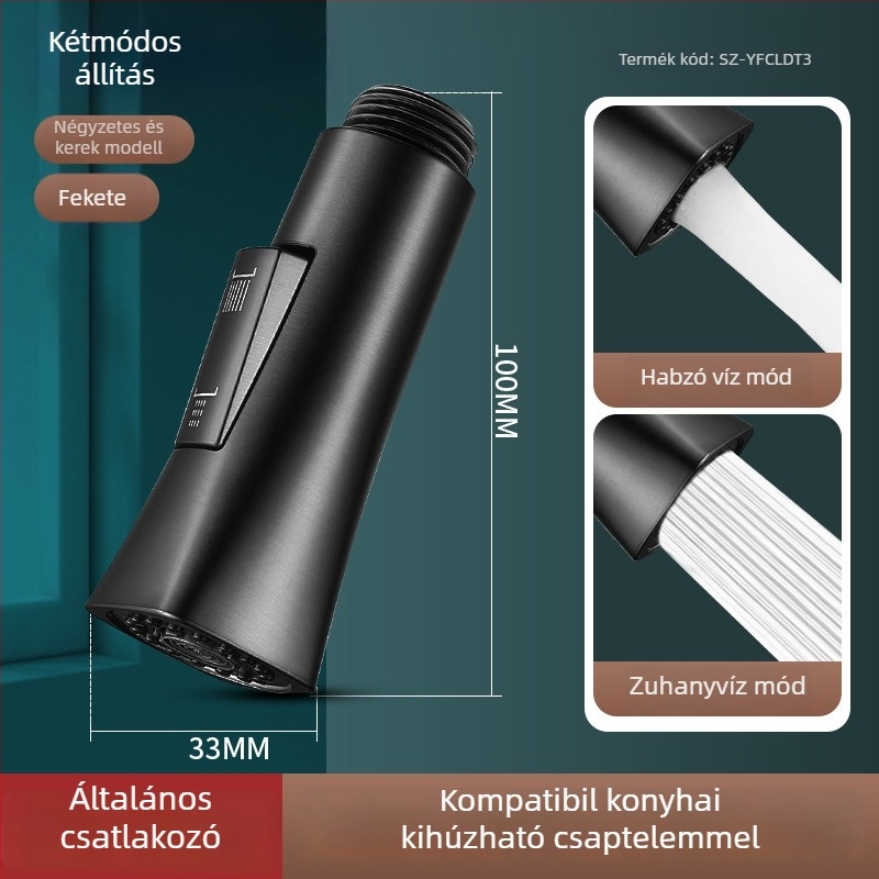 Konyhai csaptele hosszabbítója kerámiás szelemmel, ABS test, csavaros szerelés, Ø0,4 bemenet/kimenet, Ø1,0 szelepszék