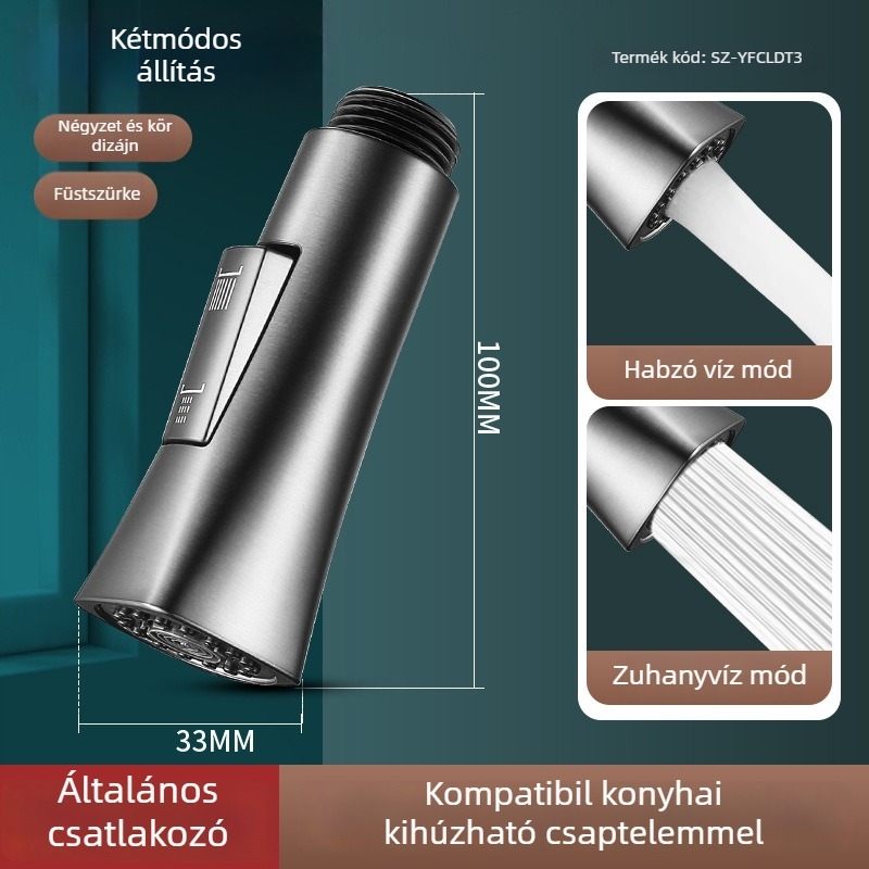 Konyhai csaptele hosszabbítója kerámiás szelemmel, ABS test, csavaros szerelés, Ø0,4 bemenet/kimenet, Ø1,0 szelepszék