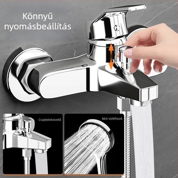 Réz zuhanykészlet falba épített, modell 85-1, 1,6 MPa, eső és buborék funkciók, kerek zuhanyfej, modern minimalista stílus