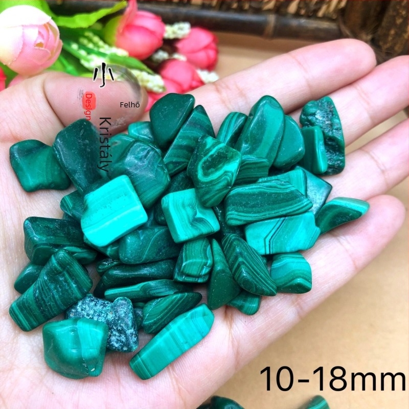 Természetes malachit nyers kő, nagy szemcsés malahit, 5–8 mm, 100 g darabonként