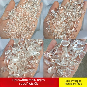 Dekoratív kristály kavics akvarisztikához és virágcserepekhez — fehér kristály, Ground Pulse Crystal, csiszolás és polírozás, PP zacskós csomagolás