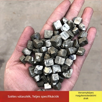 Természetes pirita-kalkopirit ásványi példány oktatáshoz, kristály dekoráció, 100-500 g, természetes felület, természetes eredet