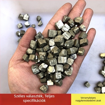 Természetes pirita-kalkopirit ásványi példány oktatáshoz, kristály dekoráció, 100-500 g, természetes felület, természetes eredet