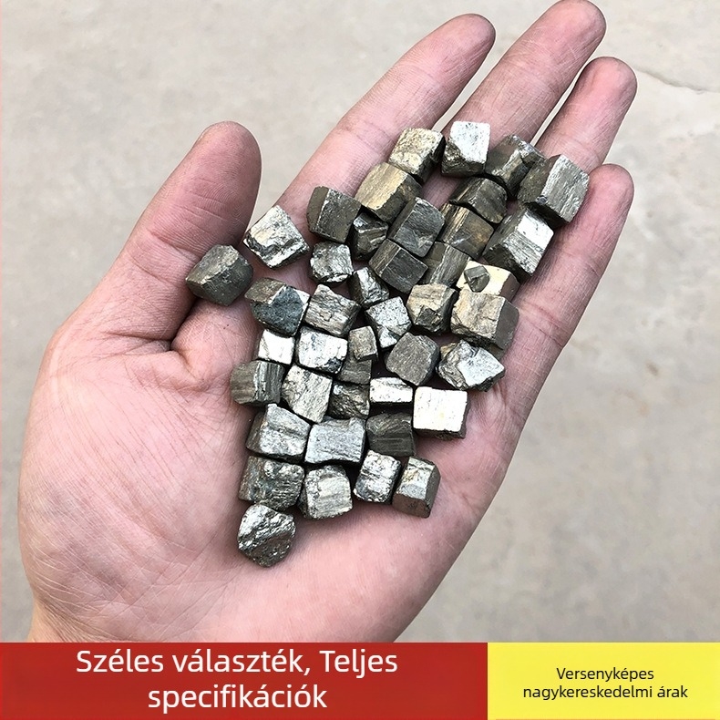 Természetes pirita-kalkopirit ásványi példány oktatáshoz, kristály dekoráció, 100-500 g, természetes felület, természetes eredet