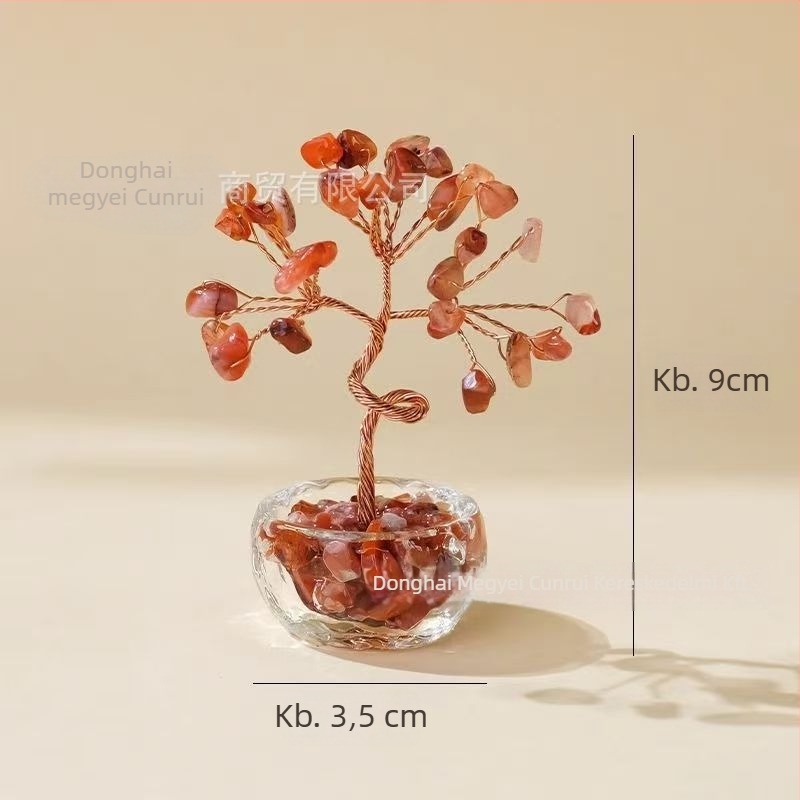 Kristály Pénzfa Dísz – kristályfa, modern minimalista stílus, kézzel szőtt DIY, Smart márka, ideális üzleti ajándéknak