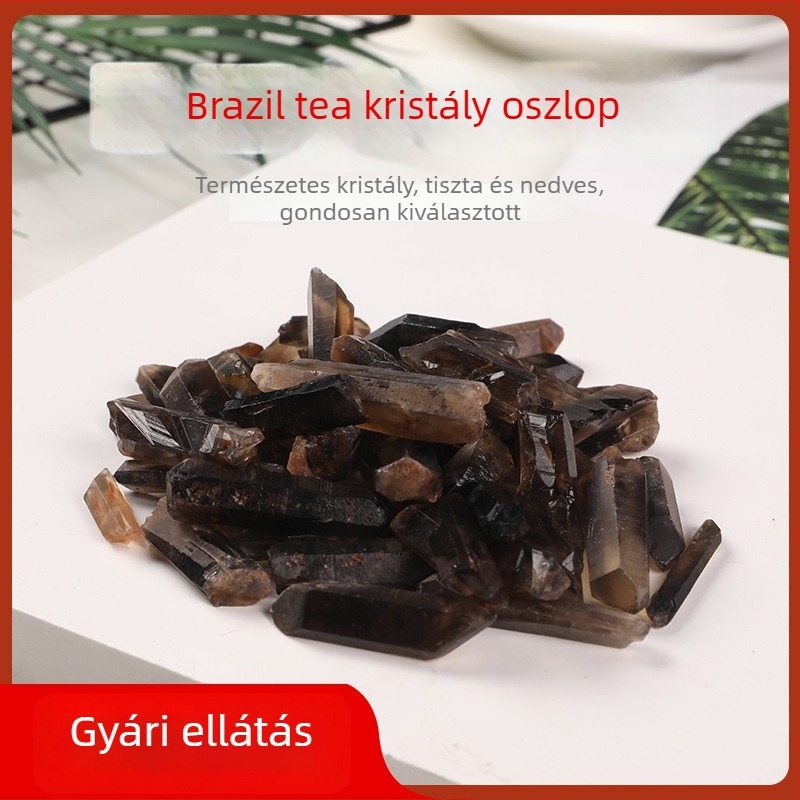 Kristályoszlop, természetes teakristály, aromaterápiás kő, táj-dekoráció egy kristállyal