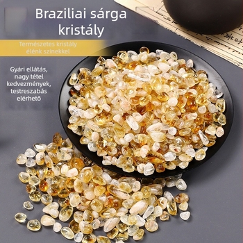 Shi yuz márkájú braziliai citrines kristálykavics akváriumhoz és cserepes növényekhez, PP zacskóban csomagolva, modern minimalista stílus