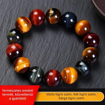 Tigriszem kő karkötő kristály gyöngyökkel, etnikus geometriai stílus | Zhicheng, kód H105391