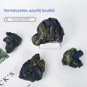 Természetes azurit és malahit szimbiotikus nyerskő mintadarab dekorációhoz