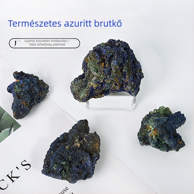 Természetes azurit és malahit szimbiotikus nyerskő mintadarab dekorációhoz