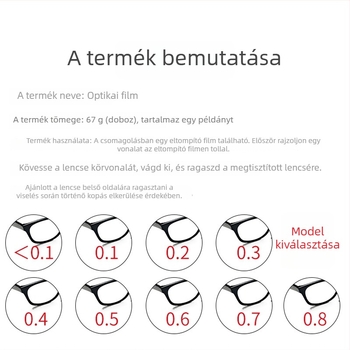 Amblyopiás szemkötő maszk represszív membránnal – optikai film, modell: Amblyopic Pressure Film, tanuláshoz
