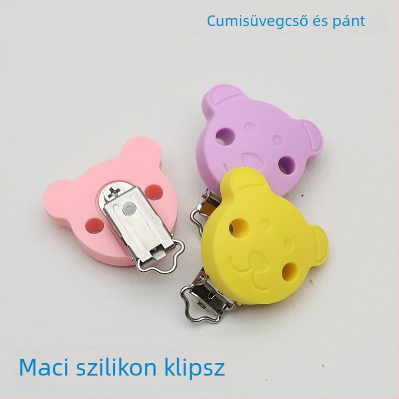 Szilikon cumi-klipsz medve minta, rajzfilmszerű stílus