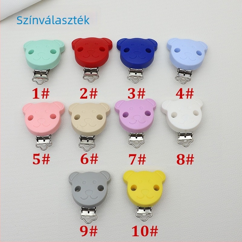 Szilikon cumi-klipsz medve minta, rajzfilmszerű stílus
