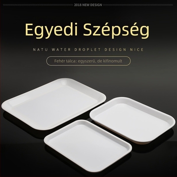 Melamin tálca, szabálytalan alak, egyszínű dizájn, modern minimalista stílus, szállodai étkezéshez