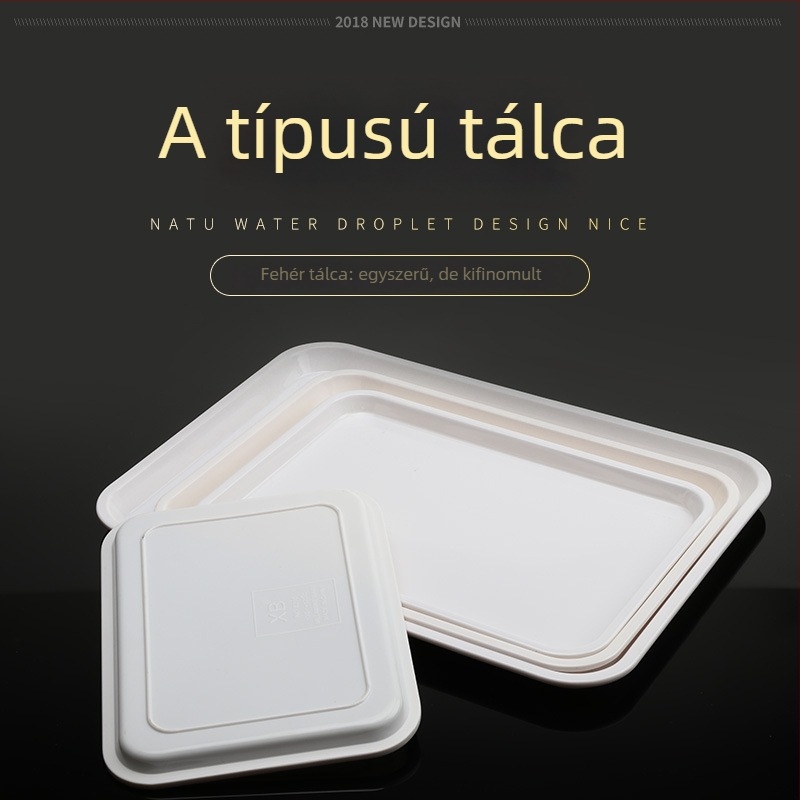 Melamin tálca, szabálytalan alak, egyszínű dizájn, modern minimalista stílus, szállodai étkezéshez
