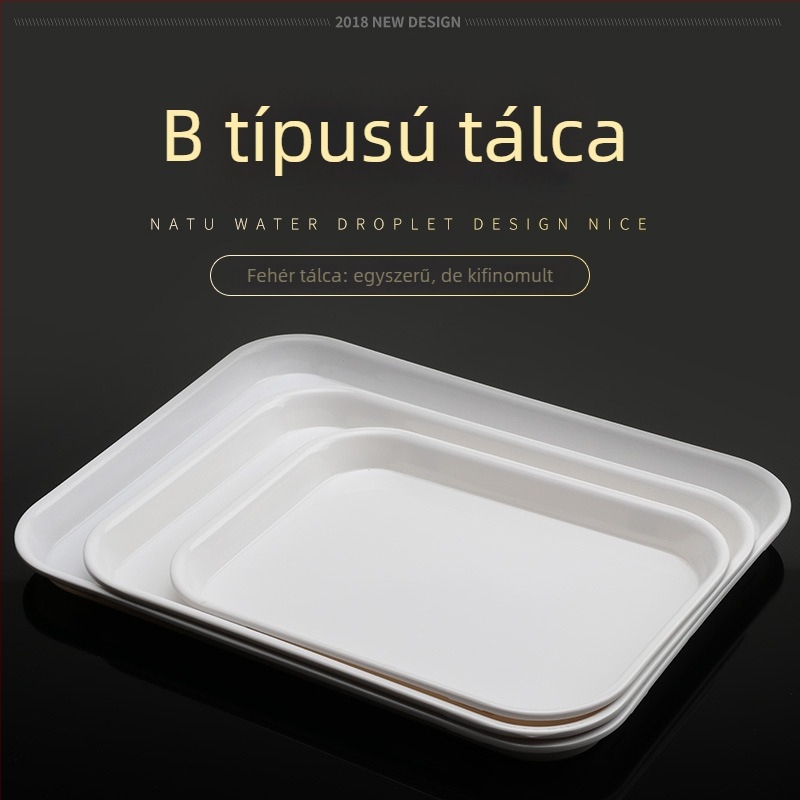 Melamin tálca, szabálytalan alak, egyszínű dizájn, modern minimalista stílus, szállodai étkezéshez