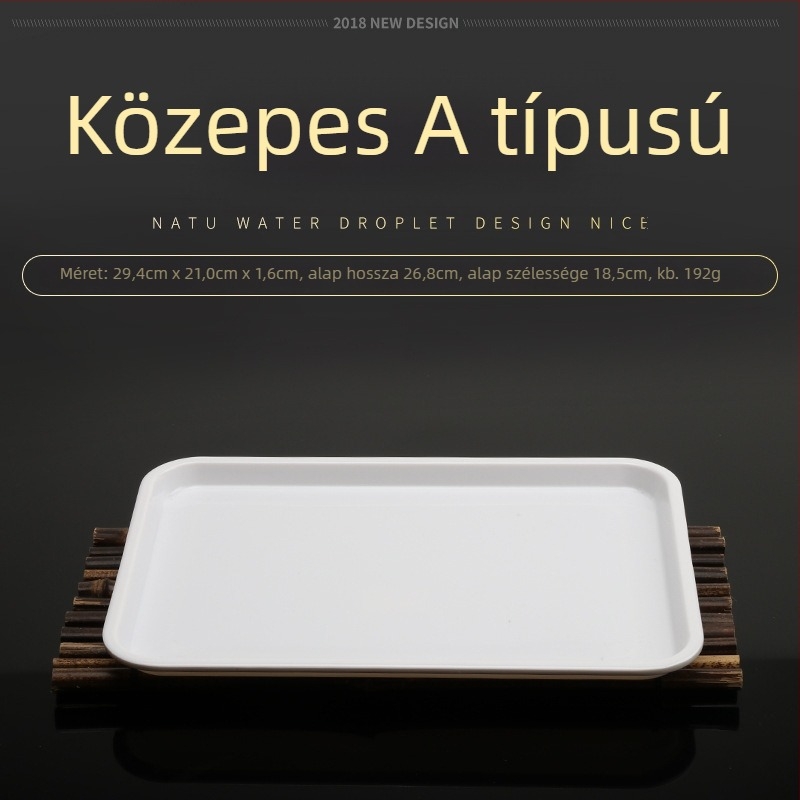 Melamin tálca, szabálytalan alak, egyszínű dizájn, modern minimalista stílus, szállodai étkezéshez