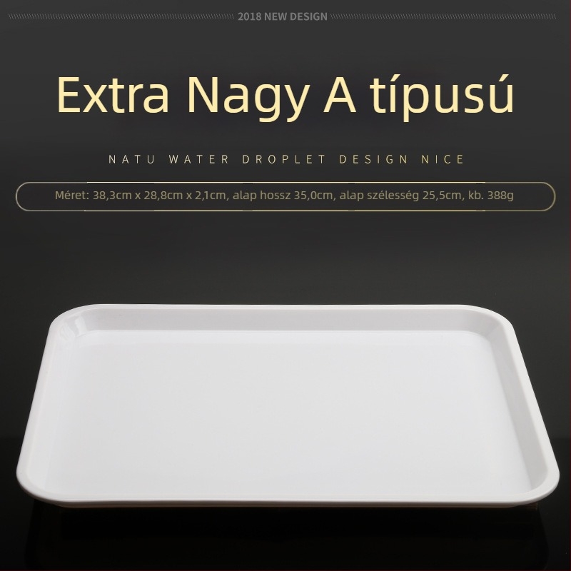 Melamin tálca, szabálytalan alak, egyszínű dizájn, modern minimalista stílus, szállodai étkezéshez