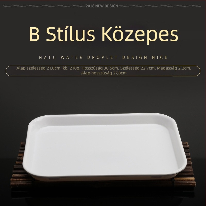Melamin tálca, szabálytalan alak, egyszínű dizájn, modern minimalista stílus, szállodai étkezéshez