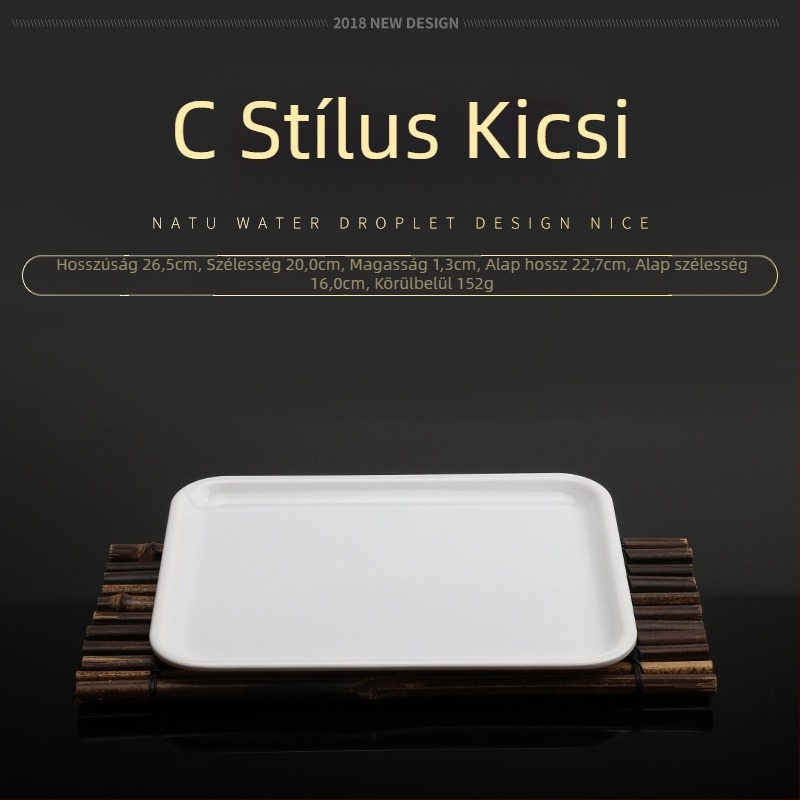 Melamin tálca, szabálytalan alak, egyszínű dizájn, modern minimalista stílus, szállodai étkezéshez
