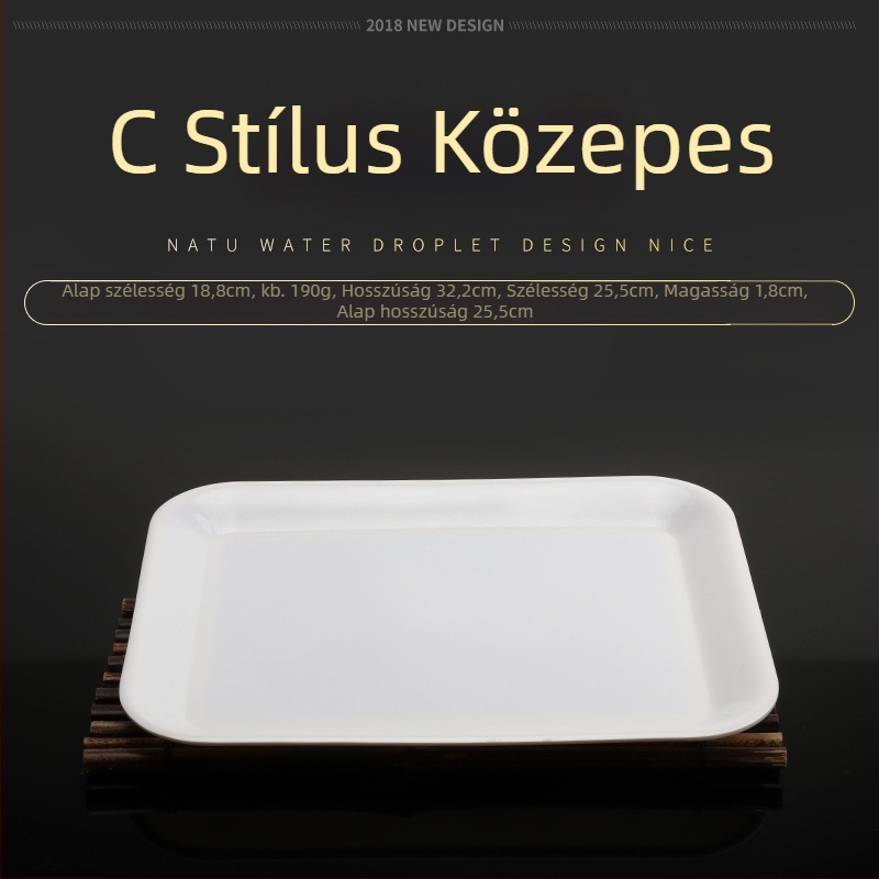 Melamin tálca, szabálytalan alak, egyszínű dizájn, modern minimalista stílus, szállodai étkezéshez