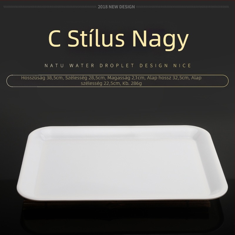 Melamin tálca, szabálytalan alak, egyszínű dizájn, modern minimalista stílus, szállodai étkezéshez