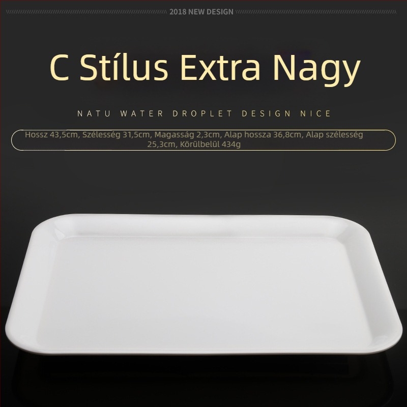 Melamin tálca, szabálytalan alak, egyszínű dizájn, modern minimalista stílus, szállodai étkezéshez