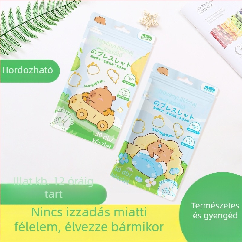 Szúnyogriasztó karkötő illattal, Warm márka, Kapibala stílus, gyerekeknek.