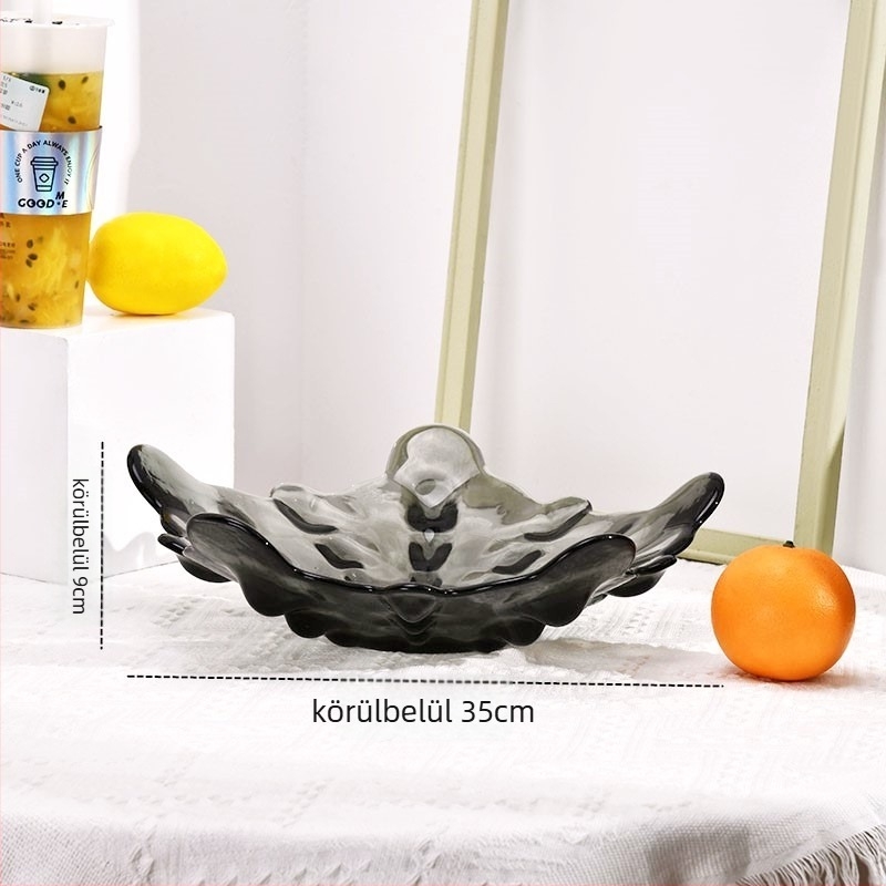 Üvegből készült gyümölcs tál otthoni használatra, modern minimalist stílus, szilárd minta, 2021 nyár