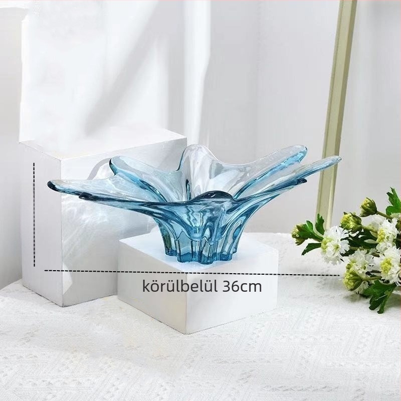 Üvegből készült gyümölcs tál otthoni használatra, modern minimalist stílus, szilárd minta, 2021 nyár