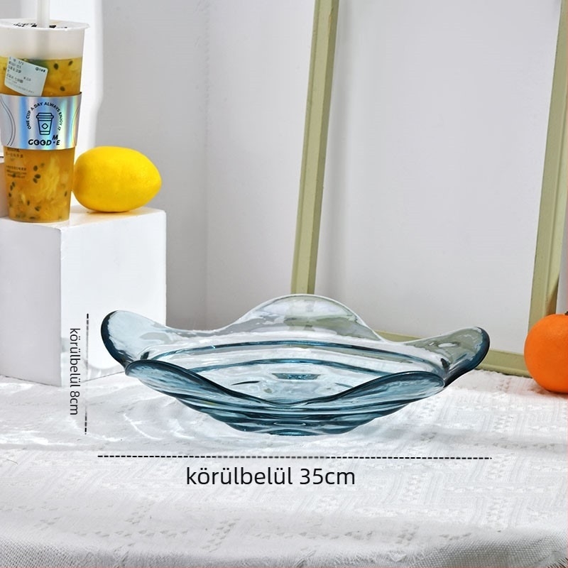 Üvegből készült gyümölcs tál otthoni használatra, modern minimalist stílus, szilárd minta, 2021 nyár